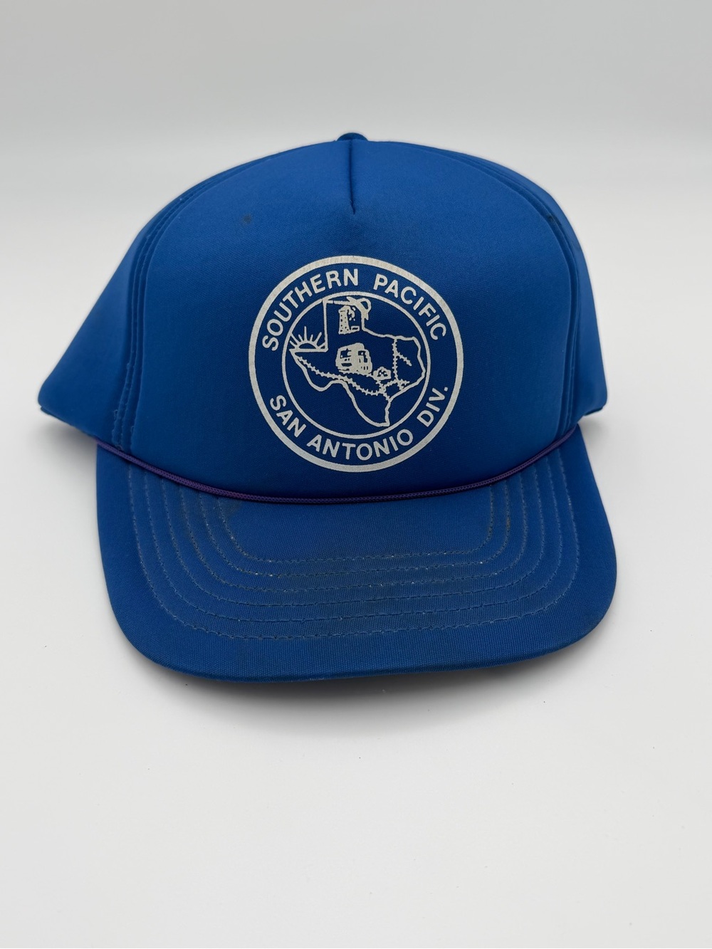 VTG Snapback Hat Cap Southern Pacific San Antonio Division Railroad Trucker Farm
